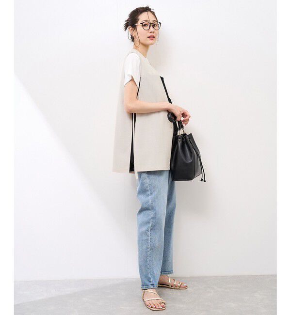 Rope&rsquo;Picnic「【抗菌防臭・接触冷感・UVカット】カナパノースーリーブジレ/セットアップ対応」|ベスト・ジレ|