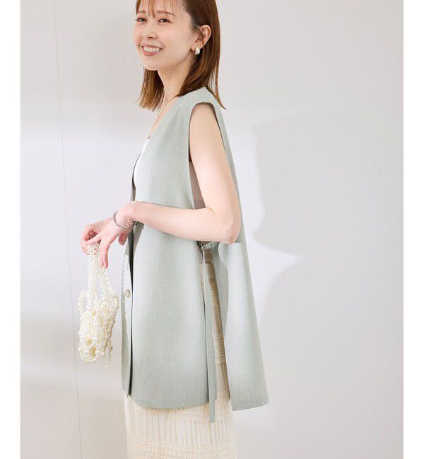 Rope&rsquo;Picnic「【抗菌防臭・接触冷感・UVカット】カナパノースーリーブジレ/セットアップ対応」|ベスト・ジレ|