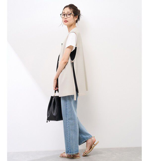 Rope&rsquo;Picnic「【抗菌防臭・接触冷感・UVカット】カナパノースーリーブジレ/セットアップ対応」|ベスト・ジレ|