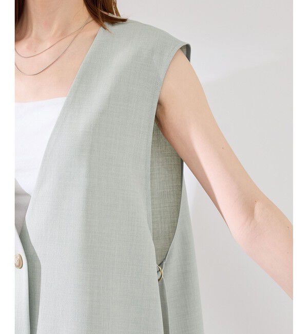 Rope&rsquo;Picnic「【抗菌防臭・接触冷感・UVカット】カナパノースーリーブジレ/セットアップ対応」|ベスト・ジレ|