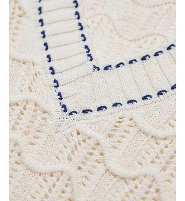 Rope&rsquo;Picnic「配色ステッチ透かし編みニットベスト」|ベスト・ジレ|