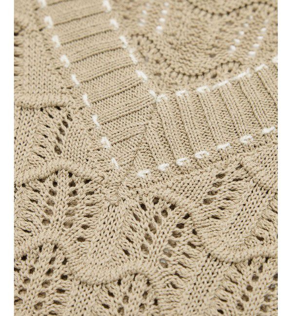 Rope&rsquo;Picnic「配色ステッチ透かし編みニットベスト」|ベスト・ジレ|