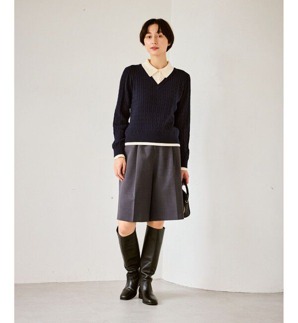 Rope&rsquo;Picnic「【新色追加】フェイクレイヤードニットプルオーバー」|ニット・セーター|