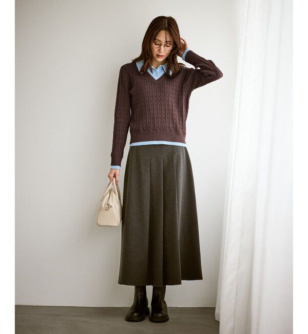 Rope&rsquo;Picnic「【新色追加】フェイクレイヤードニットプルオーバー」|ニット・セーター|