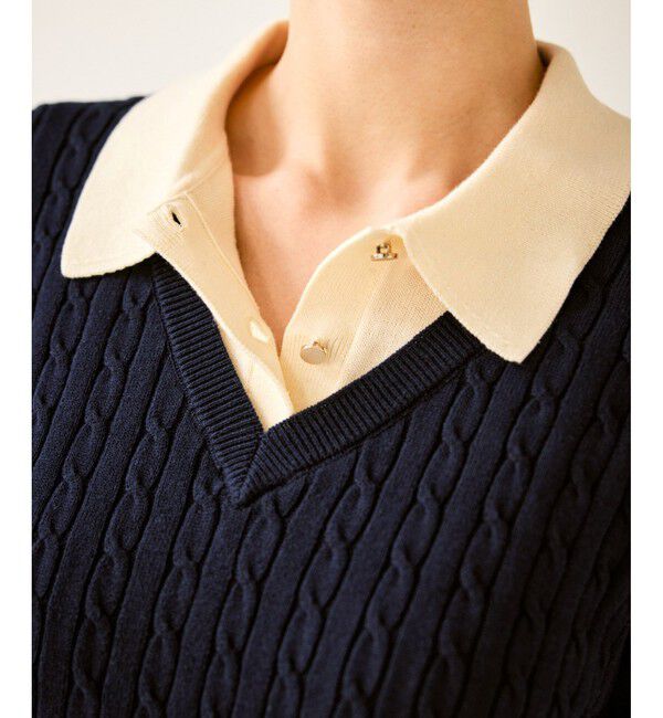 Rope&rsquo;Picnic「【新色追加】フェイクレイヤードニットプルオーバー」|ニット・セーター|