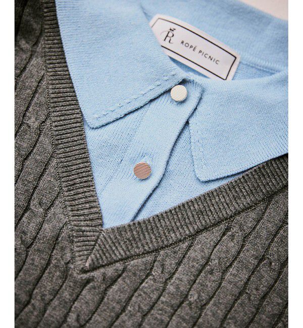 Rope&rsquo;Picnic「【新色追加】フェイクレイヤードニットプルオーバー」|ニット・セーター|