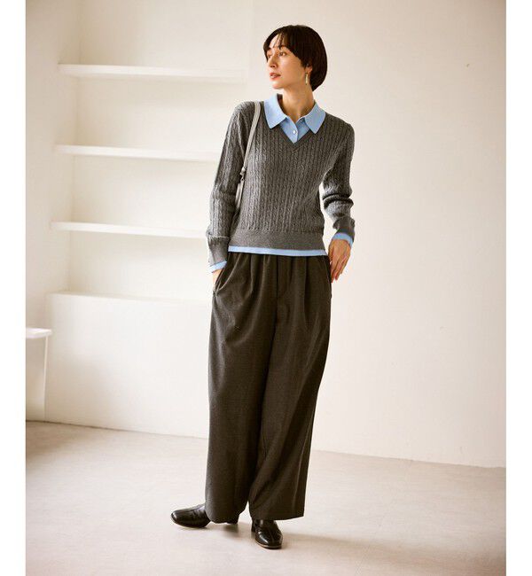 Rope&rsquo;Picnic「【新色追加】フェイクレイヤードニットプルオーバー」|ニット・セーター|