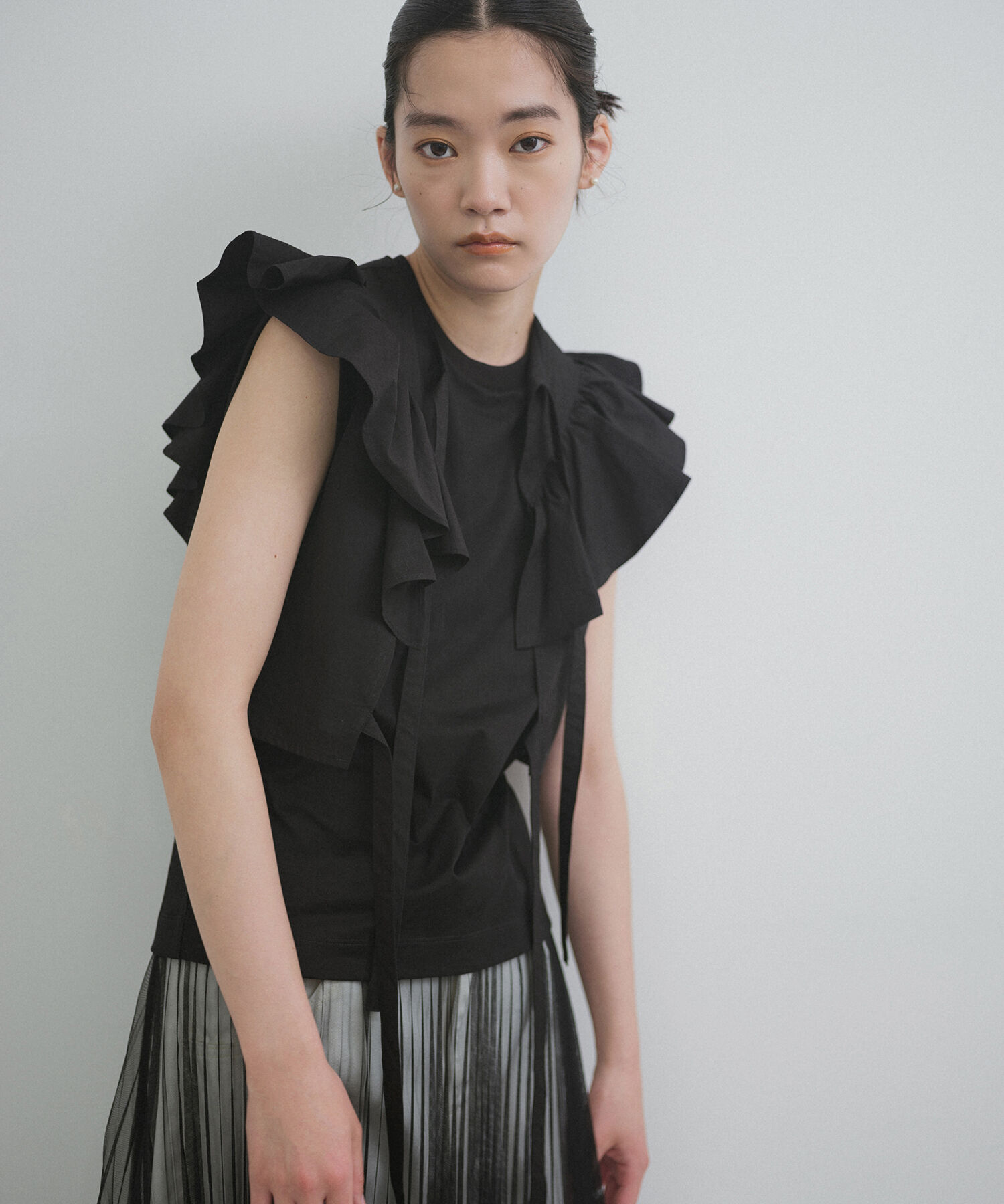 ADAM ET ROPE'「【逸品】フリルセットTシャツ」|Tシャツ・カットソー|