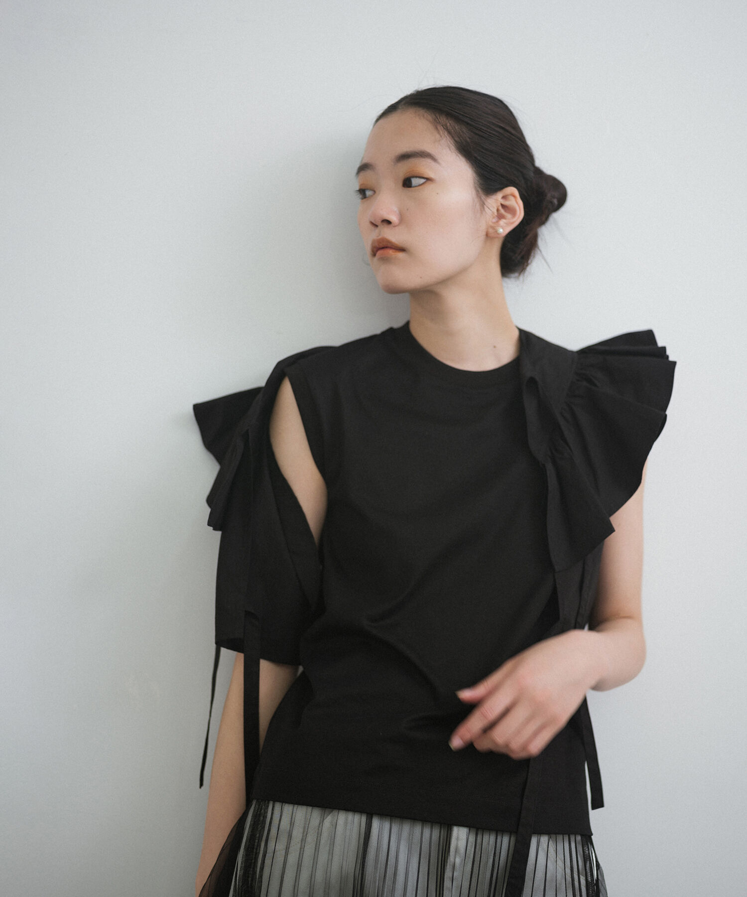 ADAM ET ROPE'「【逸品】フリルセットTシャツ」|Tシャツ・カットソー|