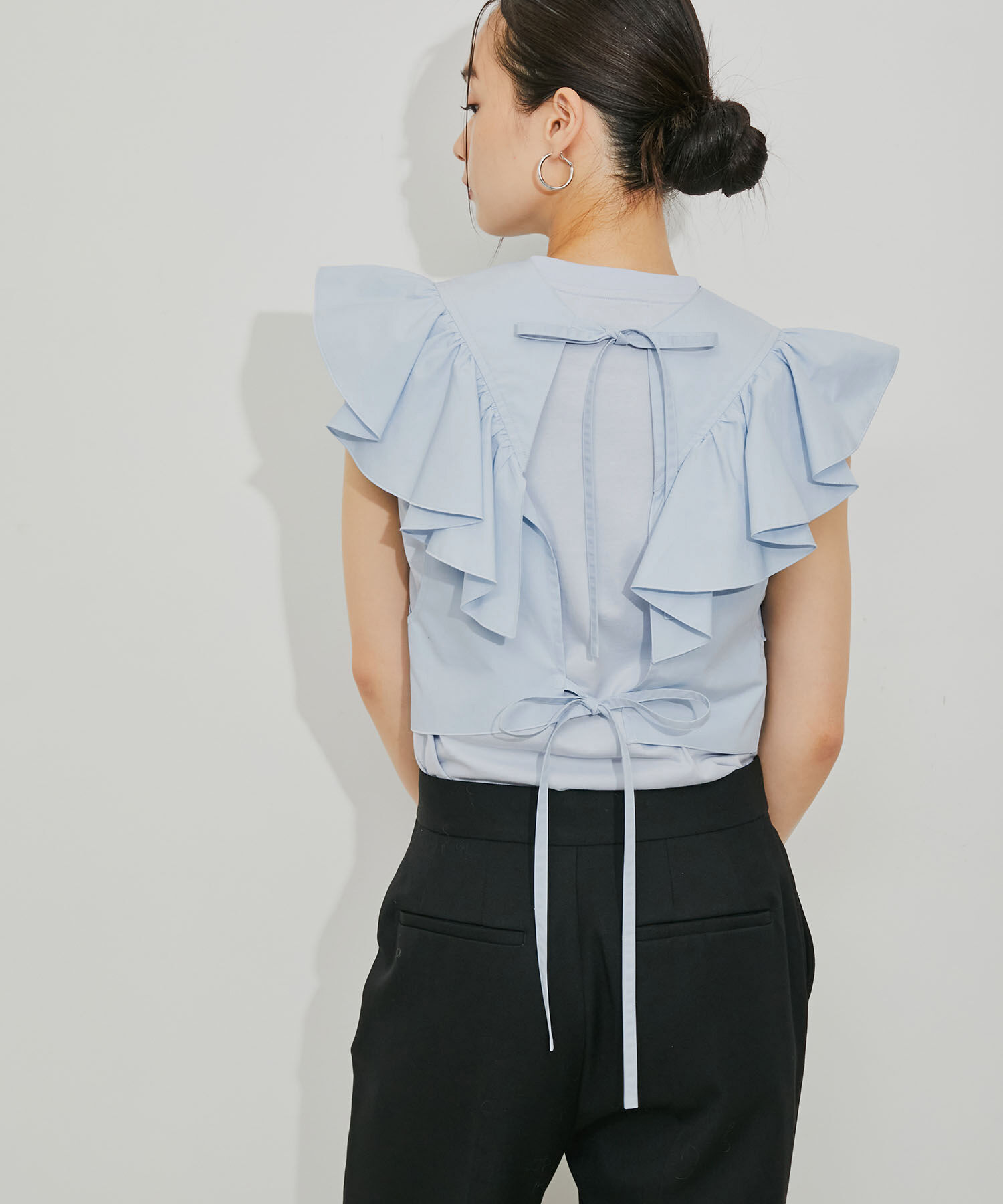 ADAM ET ROPE'「【逸品】フリルセットTシャツ」|Tシャツ・カットソー|