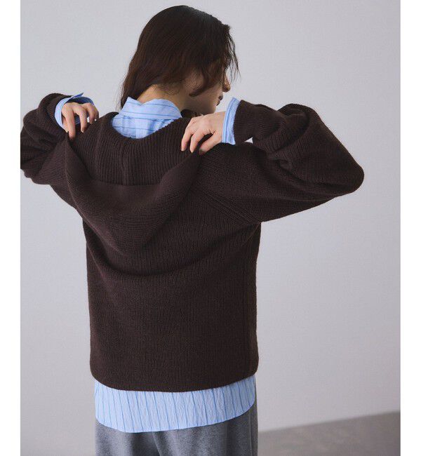 ADAM ET ROPE'「イタリアンウールフーディーカーディガン」|カーディガン|