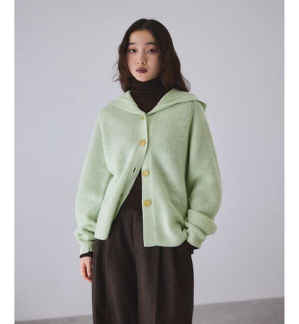 ADAM ET ROPE'「イタリアンウールフーディーカーディガン」|カーディガン|