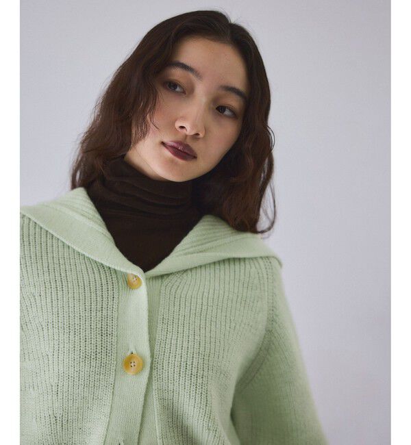 ADAM ET ROPE'「イタリアンウールフーディーカーディガン」|カーディガン|