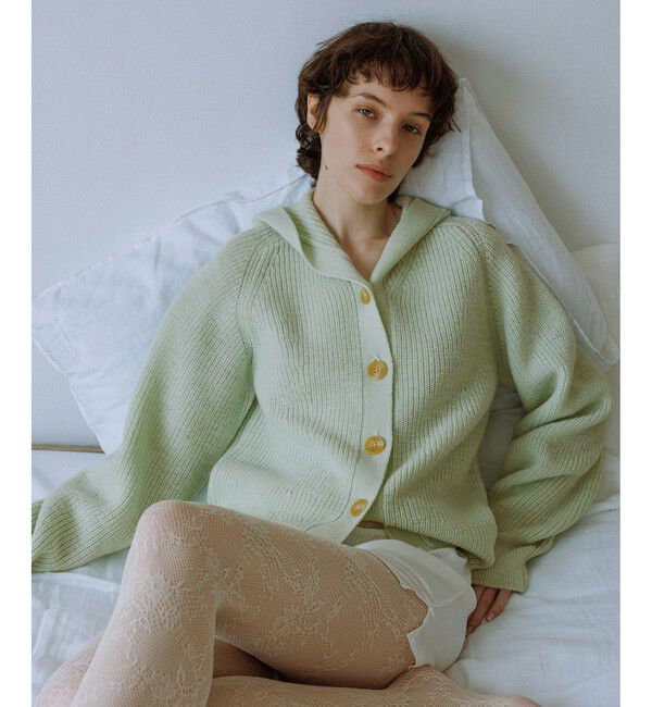 ADAM ET ROPE'「イタリアンウールフーディーカーディガン」|カーディガン|