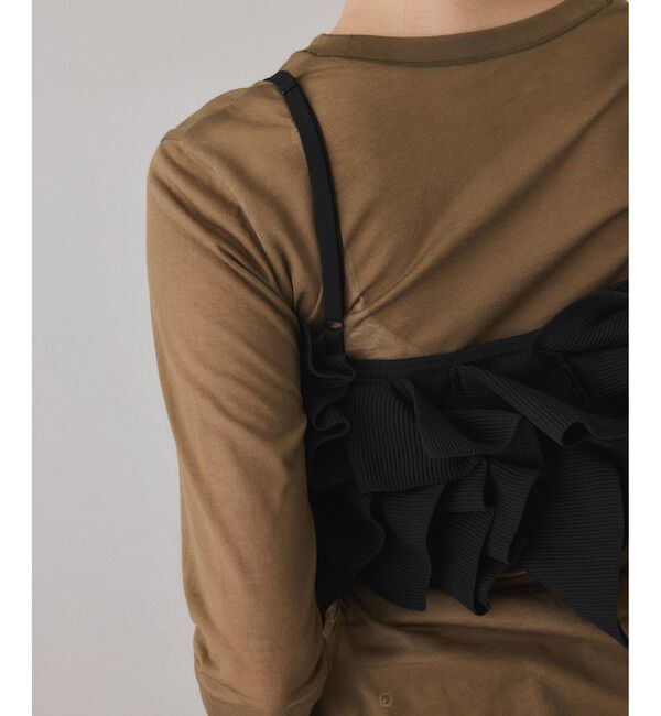 ADAM ET ROPE'「【サステナブル】ニットフリルビスチェ」|ベスト・ジレ|