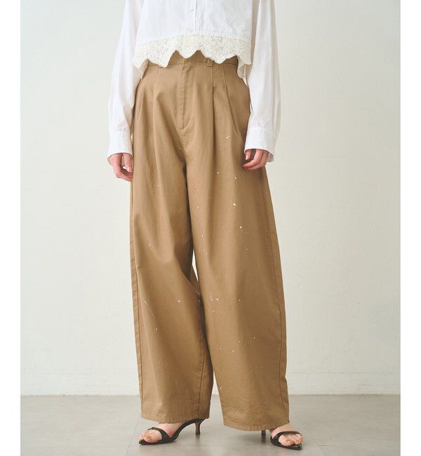 「ペイントタックチノパンツ」|チノ|ベージュ