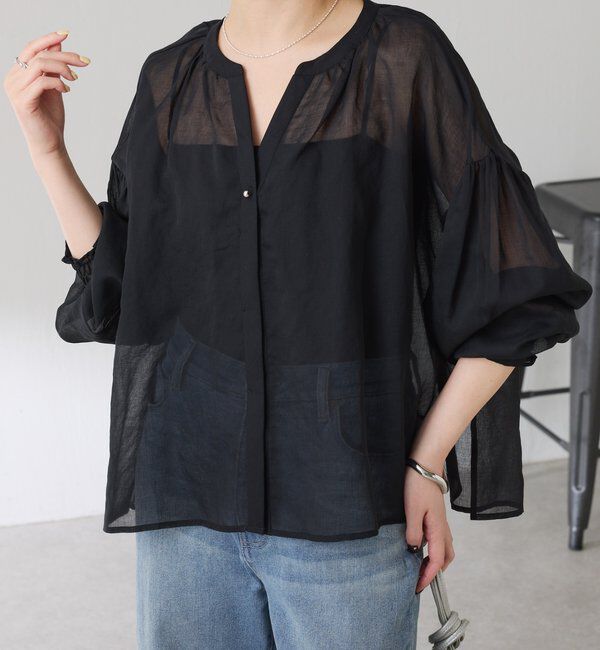  「スキッパーシアーブラウス」|シャツ・ブラウス|