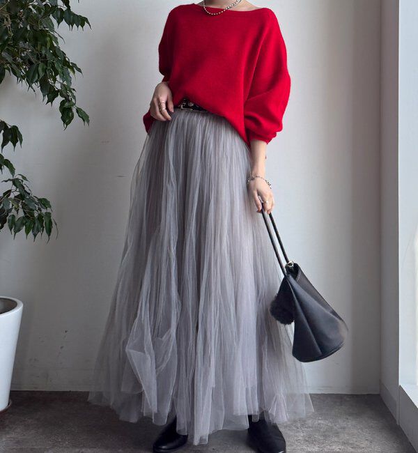  「ファーウールボートネックプルオーバー」|ニット・セーター|