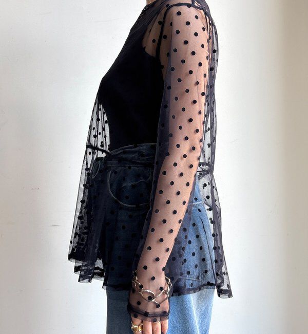  「【WEB限定】ドットチュールチュニック」|シャツ・ブラウス|