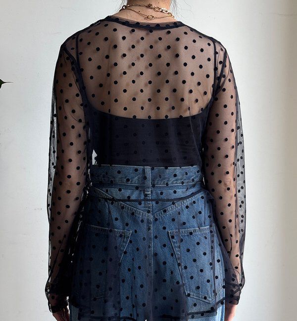  「【WEB限定】ドットチュールチュニック」|シャツ・ブラウス|