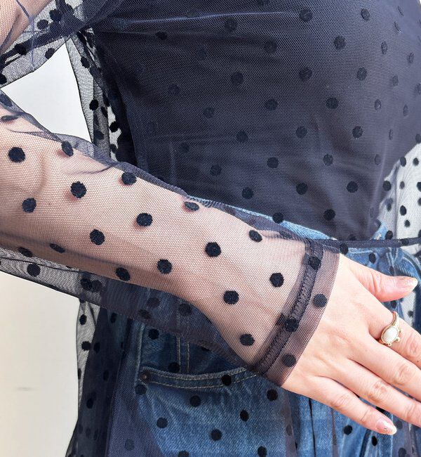  「【WEB限定】ドットチュールチュニック」|シャツ・ブラウス|