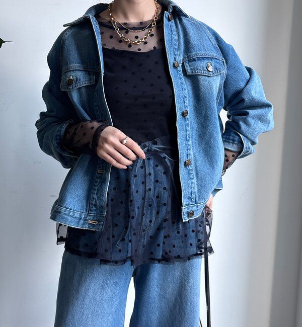  「【WEB限定】ドットチュールチュニック」|シャツ・ブラウス|