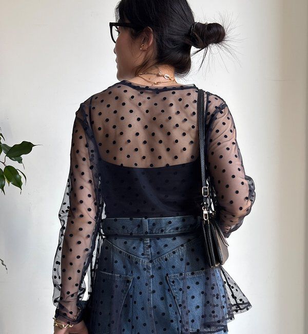  「【WEB限定】ドットチュールチュニック」|シャツ・ブラウス|