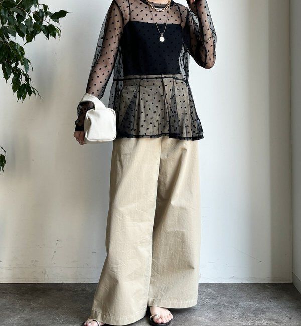  「【WEB限定】ドットチュールチュニック」|シャツ・ブラウス|