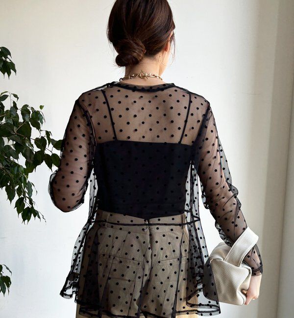  「【WEB限定】ドットチュールチュニック」|シャツ・ブラウス|