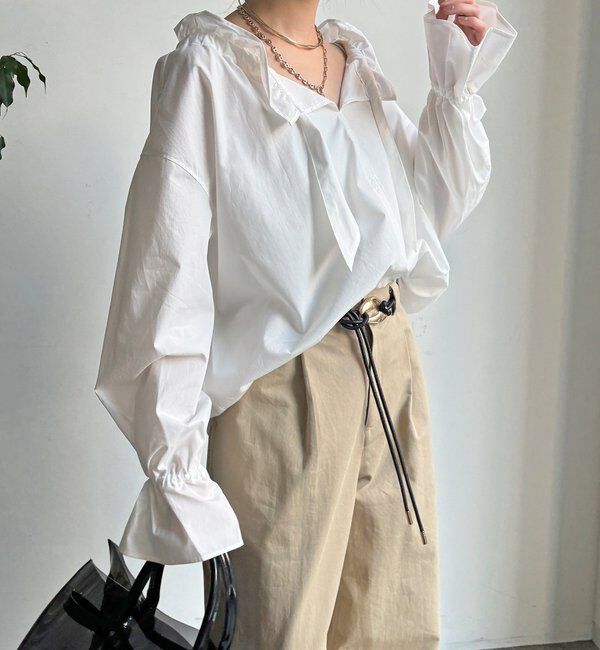  「【WEB限定】フリルカラーブラウス」|シャツ・ブラウス|