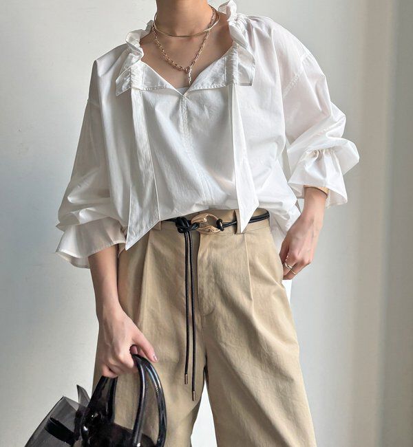  「【WEB限定】フリルカラーブラウス」|シャツ・ブラウス|