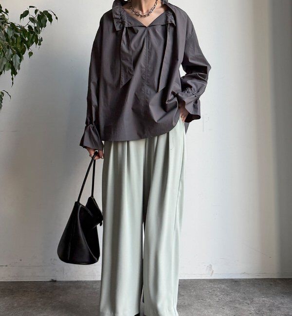  「【WEB限定】フリルカラーブラウス」|シャツ・ブラウス|