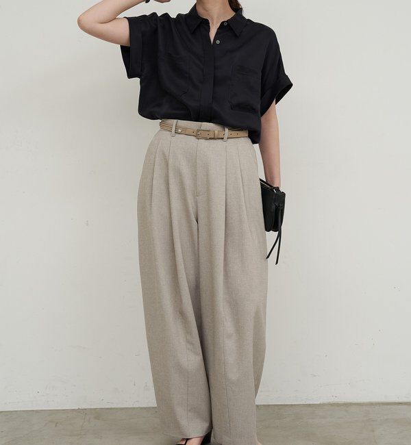  「【セットアップ対応】ミリタリーハーフスリーブシャツ」|シャツ・ブラウス|