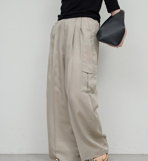  「【セットアップ対応】キュプラカーゴパンツ」|チノ|グレージュ