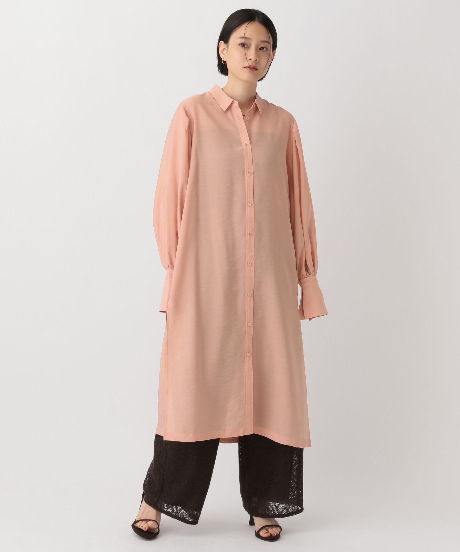 A part by 「シアーシャツワンピース」|ワンピース|ピンク