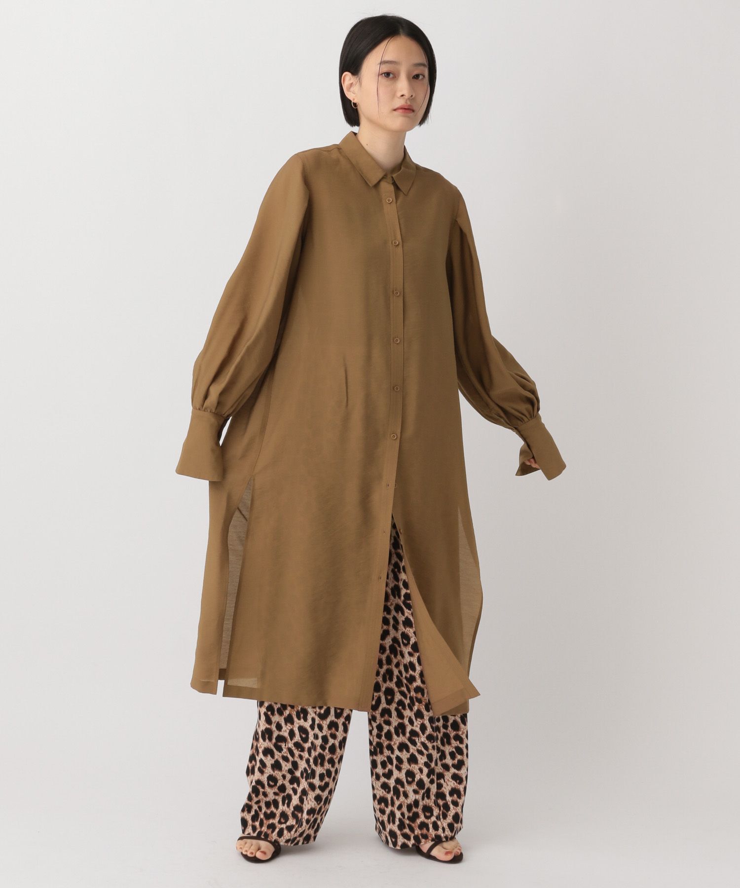 A part by 「シアーシャツワンピース」|ワンピース|ブラウン