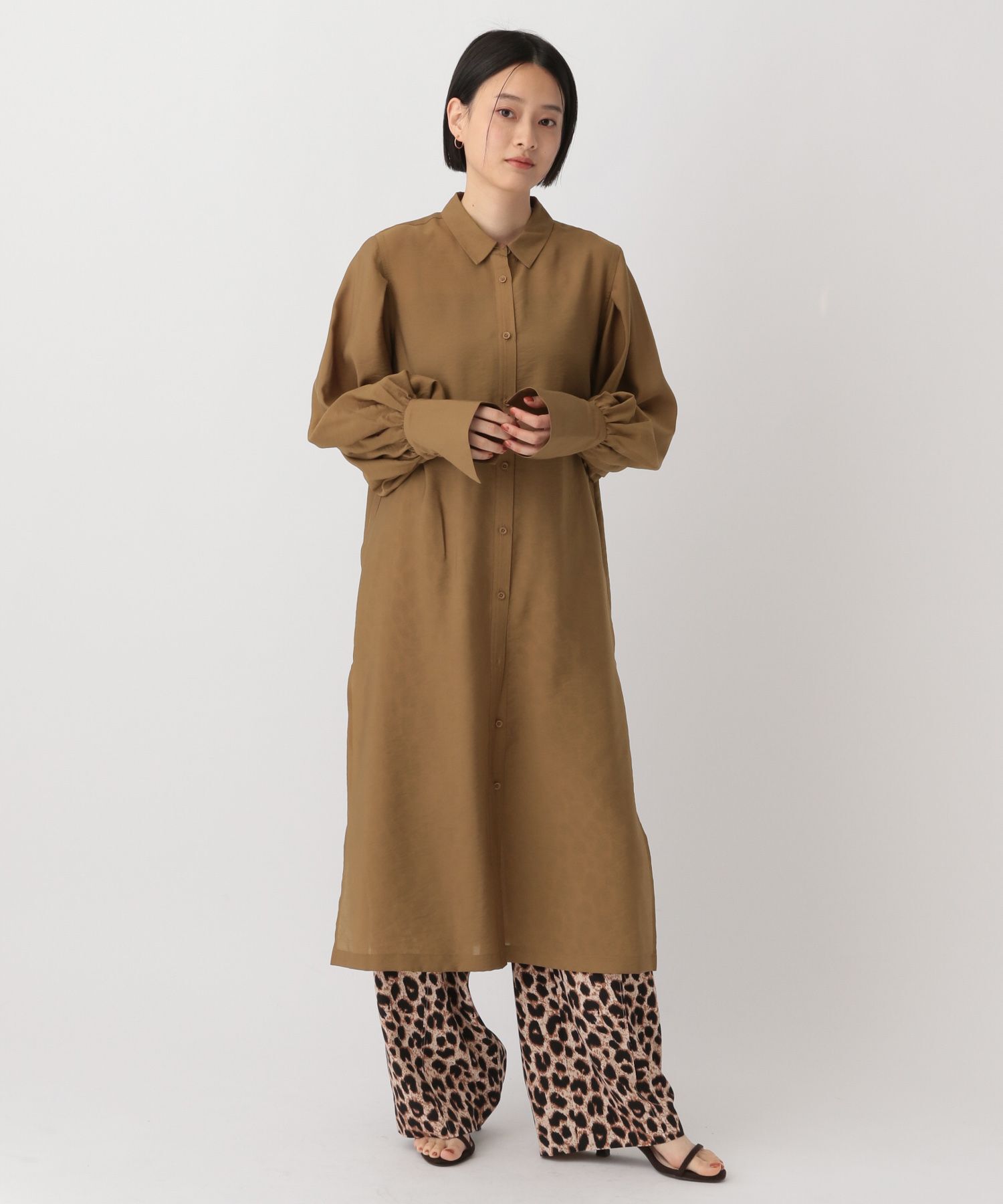 A part by 「シアーシャツワンピース」|ワンピース|