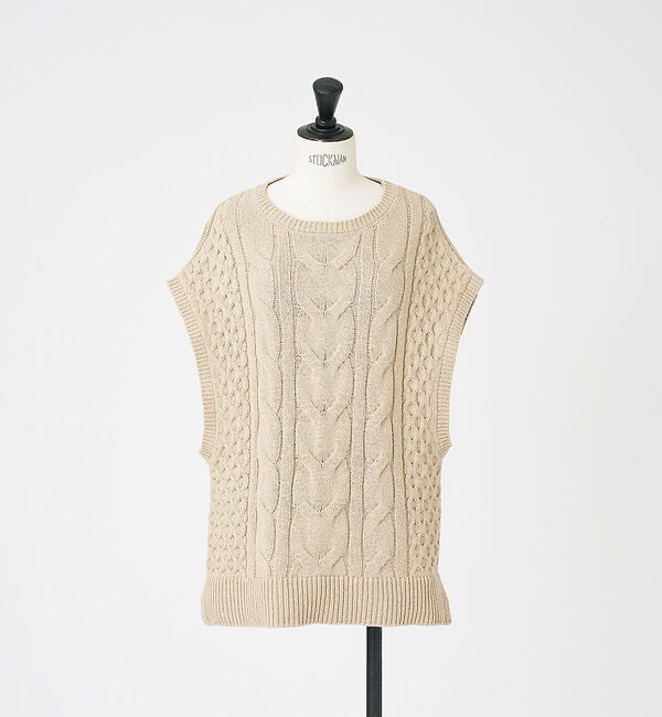 collex「コットンケーブル柄ベスト」|ベスト・ジレ|