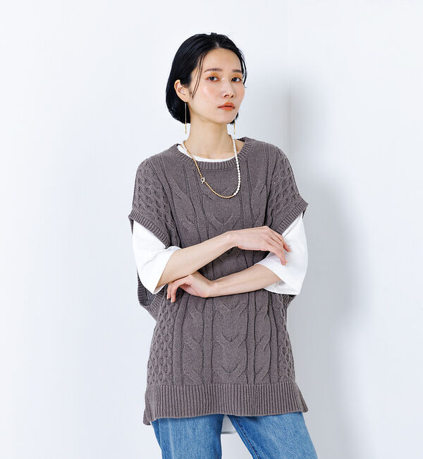 collex「コットンケーブル柄ベスト」|ベスト・ジレ|