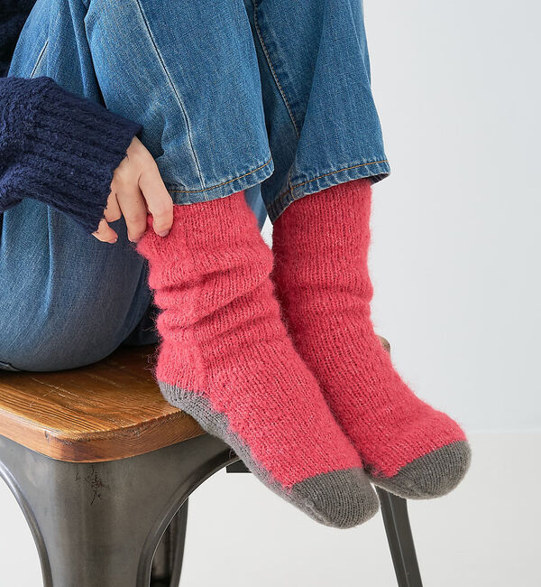 collex「【ユニセックス】バイカラーリバーシブル ルームソックス」|ソックス|