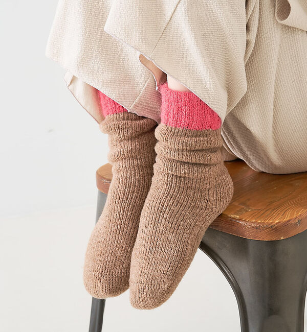 collex「【ユニセックス】バイカラーリバーシブル ルームソックス」|ソックス|