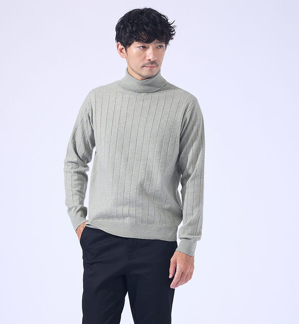 ABAHOUSE「【カシミヤタッチ】タートルネック ニット/ ウォッシャブル」|ニット・セーター|