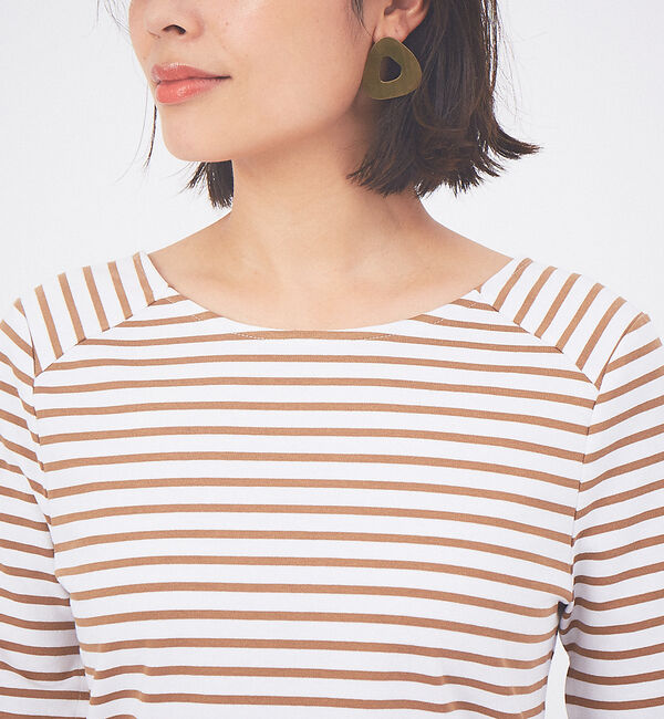 qualite「バックラウンドネックボーダーカットソー」|Tシャツ・カットソー|