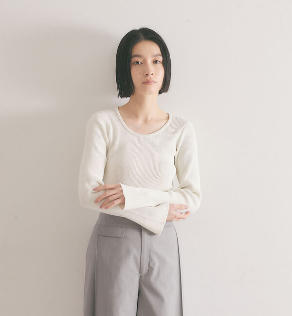 qualite「《アンサンブル対応》2WAYリブニットプルオーバー」|ニット・セーター|
