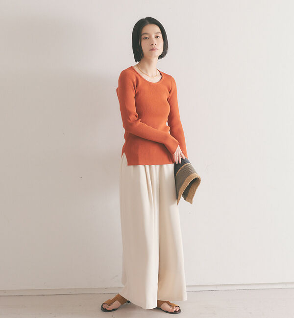 qualite「《アンサンブル対応》2WAYリブニットプルオーバー」|ニット・セーター|