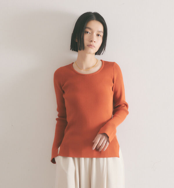 qualite「《アンサンブル対応》2WAYリブニットプルオーバー」|ニット・セーター|