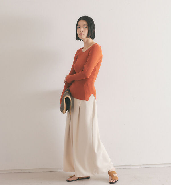 qualite「《アンサンブル対応》2WAYリブニットプルオーバー」|ニット・セーター|