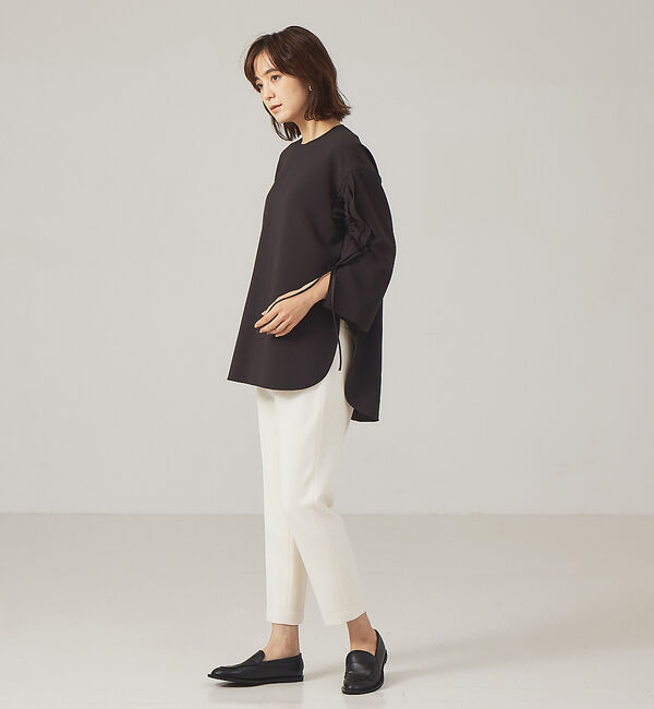 qualite「【WEB限定・8.5分丈】ダブルクロスハイウエストパンツ」|その他|