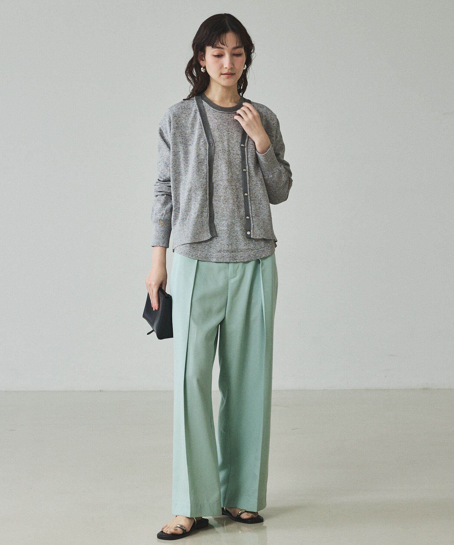 qualite「シアーミックスニットプルオーバー」|Tシャツ・カットソー|