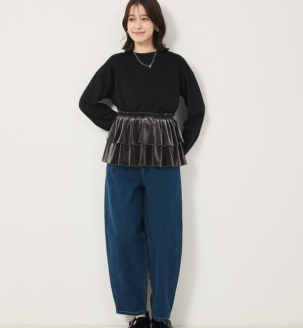 abahouse mavie「【WEB Domani掲載】ベロアビスチェ付ロンT」|Tシャツ・カットソー|